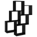 Estante cubo de pared contrachapado negro brillante 78x15x93 cm