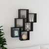 Estante cubo de pared contrachapado negro brillante 78x15x93 cm