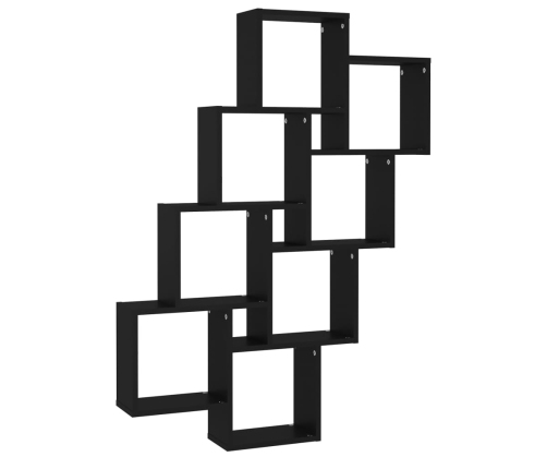 vidaXL Estante cubo de pared madera contrachapada negro 90x15x119 cm