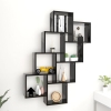 vidaXL Estante cubo de pared madera contrachapada negro 90x15x119 cm