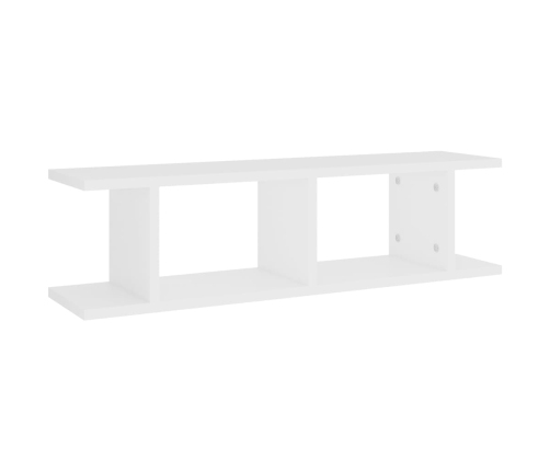 Estantes de pared 2 uds madera contrachapada blanco 75x18x20 cm