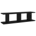 Estante de pared 2 uds madera contrachapada negro 75x18x20 cm