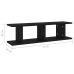 Estante de pared 2 uds madera contrachapada negro 75x18x20 cm