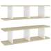 Estante pared 2 uds contrachapada blanco y Sonoma 75x18x20 cm