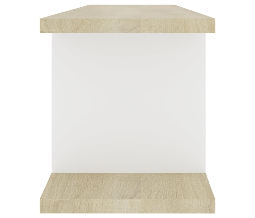 Estante pared 2 uds contrachapada blanco y Sonoma 75x18x20 cm