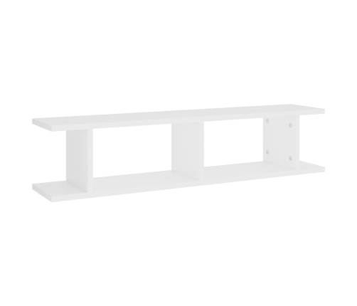 vidaXL Estantes de pared 2 uds madera contrachapada blanco 90x18x20 cm