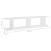 vidaXL Estantes de pared 2 uds madera contrachapada blanco 90x18x20 cm