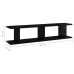 vidaXL Estante de pared 2 uds contrachapado negro brillante 90x18x20cm