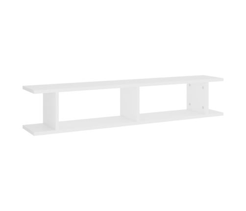 vidaXL Estantes de pared 2 uds madera contrachapada blanco 105x18x20cm