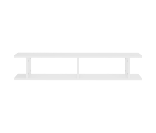 vidaXL Estantes de pared 2 uds madera contrachapada blanco 105x18x20cm