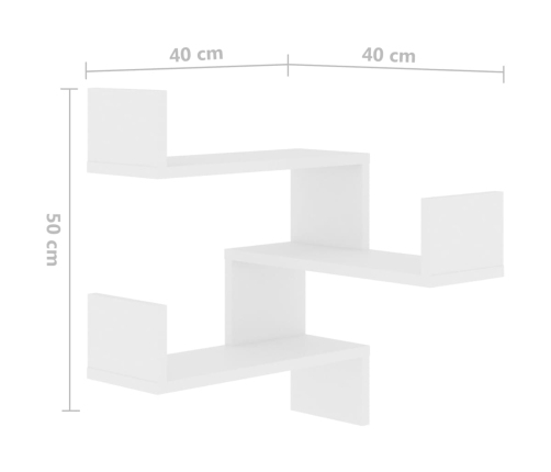 Estante de esquina de pared madera contrachapada 40x40x50 cm