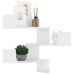 vidaXL Estante de esquina pared 2 uds madera blanco brillo 40x40x50 cm