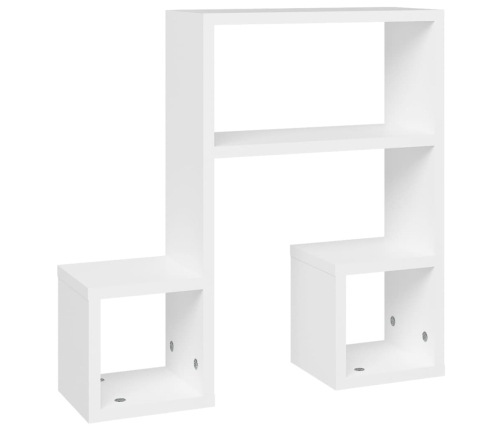 Estantes de pared 2 uds madera contrachapada blanco 50x15x50 cm