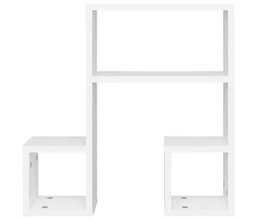 Estantes de pared 2 uds madera contrachapada blanco 50x15x50 cm