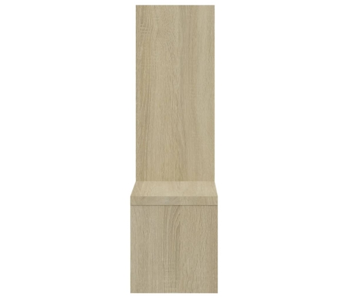 Estantes de pared 2 uds contrachapado blanco y roble 50x15x50cm