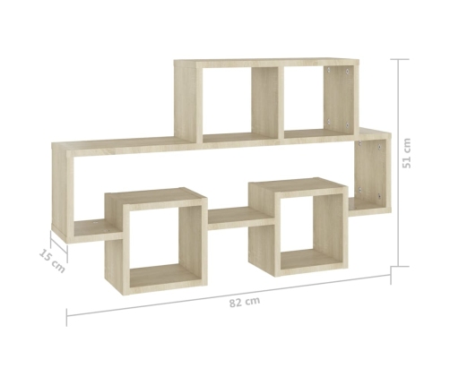 Estante pared forma de coche madera ingeniería roble 82x15x51cm