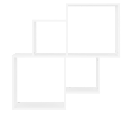 Estante de cubo pared madera contrachapada blanco 80x15x78,5 cm