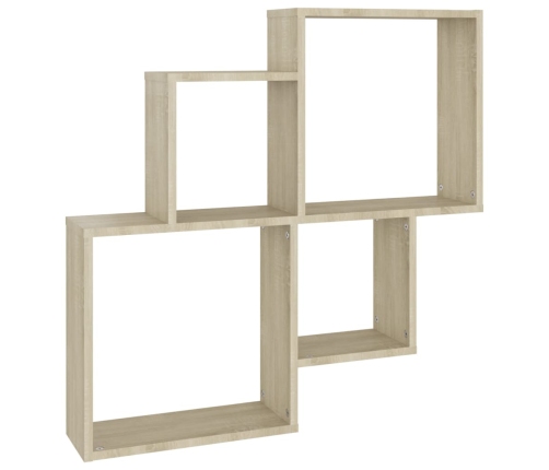 Estante cubo de pared contrachapado roble Sonoma 80x15x78,5 cm