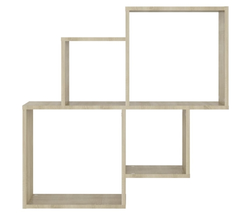 Estante cubo de pared contrachapado roble Sonoma 80x15x78,5 cm