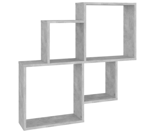 vidaXL Estante cubo de pared contrachapado gris hormigón 80x15x78,5 cm