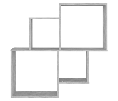 vidaXL Estante cubo de pared contrachapado gris hormigón 80x15x78,5 cm