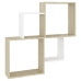 vidaXL Estante cubo de pared contrachapado blanco y roble 80x15x78,5cm