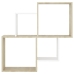 vidaXL Estante cubo de pared contrachapado blanco y roble 80x15x78,5cm