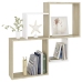 vidaXL Estante cubo de pared contrachapado blanco y roble 80x15x78,5cm