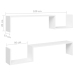 vidaXL Estantes de pared 2 uds madera contrachapada blanco 100x15x20cm