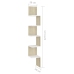 vidaXL Estante esquina pared contrachapado blanco roble 20x20x127,5 cm