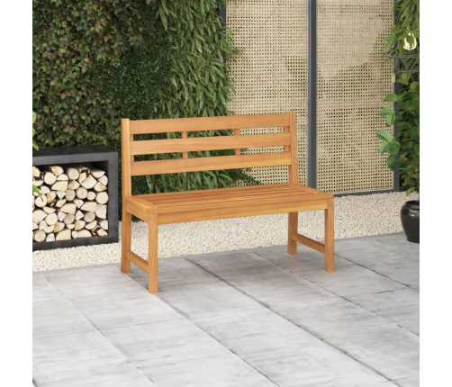 vidaXL Banco de jardín de madera maciza de teca 114 cm