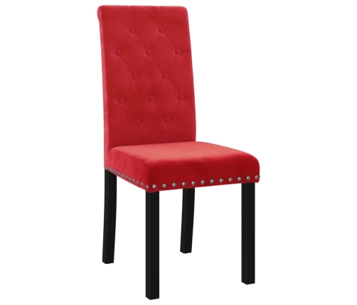 Sillas de comedor 4 unidades terciopelo rojo vino tinto