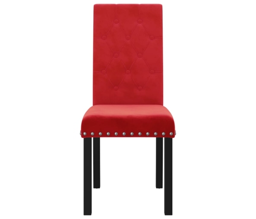 Sillas de comedor 4 unidades terciopelo rojo vino tinto