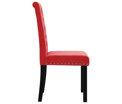 Sillas de comedor 4 unidades terciopelo rojo vino tinto