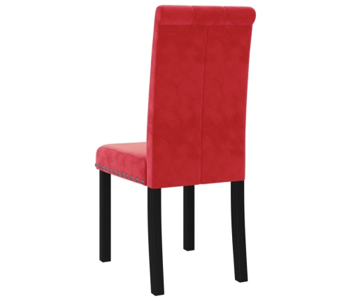 Sillas de comedor 4 unidades terciopelo rojo vino tinto