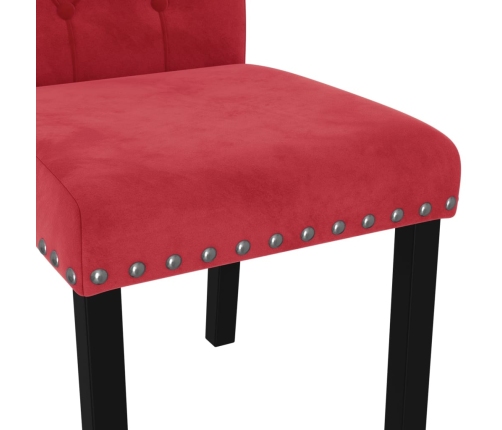 Sillas de comedor 4 unidades terciopelo rojo vino tinto