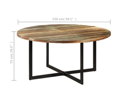 Mesa de comedor madera maciza reciclada 150x75 cm