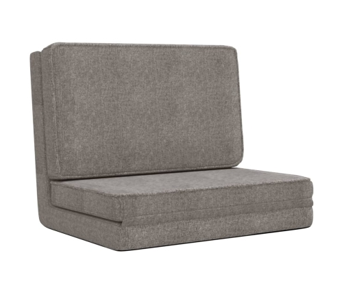 Silla de suelo plegable de tela gris claro