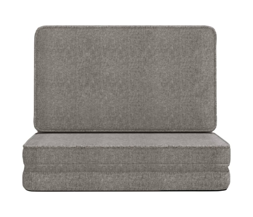 Silla de suelo plegable de tela gris claro