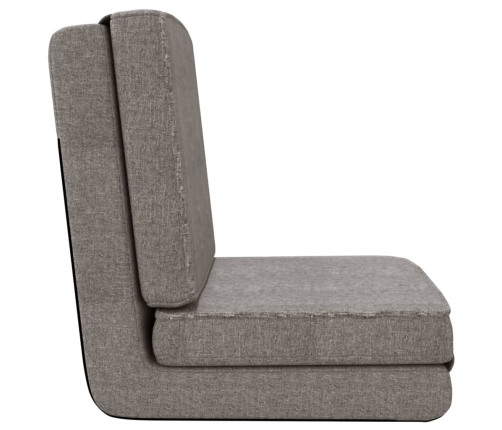 Silla de suelo plegable de tela gris claro