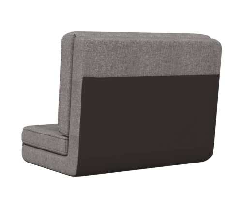 Silla de suelo plegable de tela gris claro