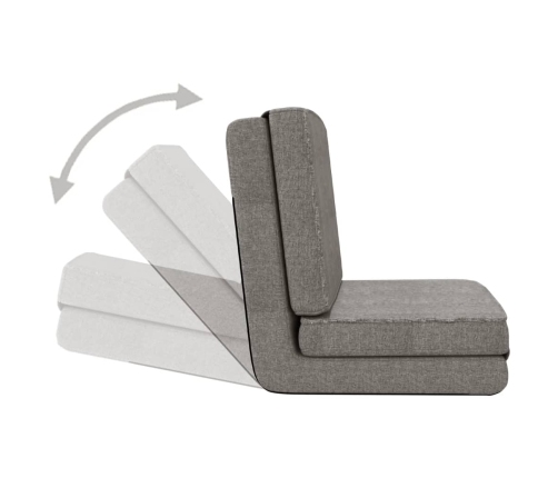 Silla de suelo plegable de tela gris claro