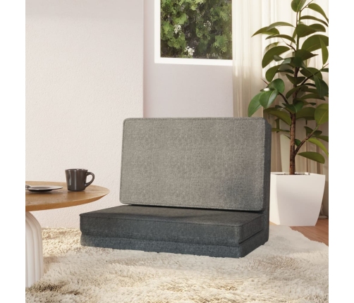 Silla de suelo plegable de tela gris claro