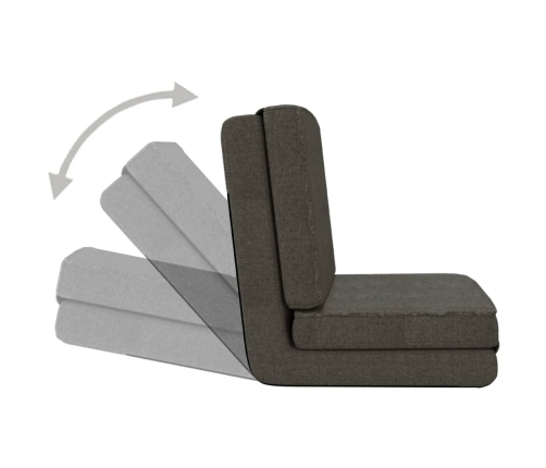 Silla de suelo plegable de tela gris oscuro