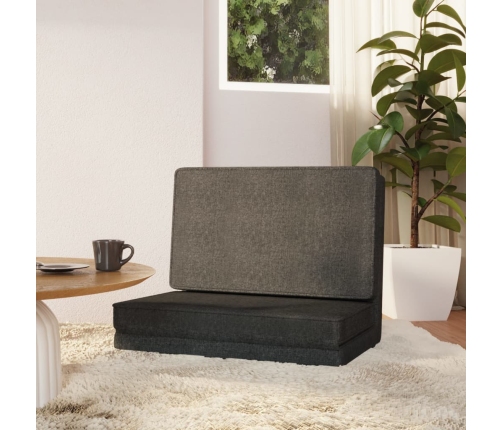 Silla de suelo plegable de tela gris oscuro