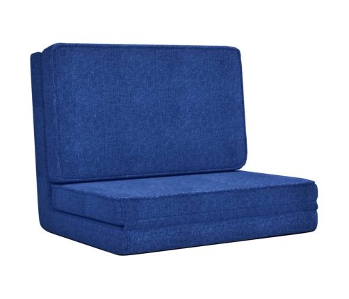 Silla de suelo plegable de tela azul