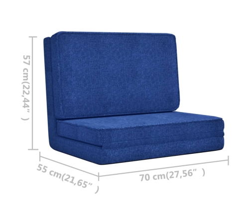 Silla de suelo plegable de tela azul