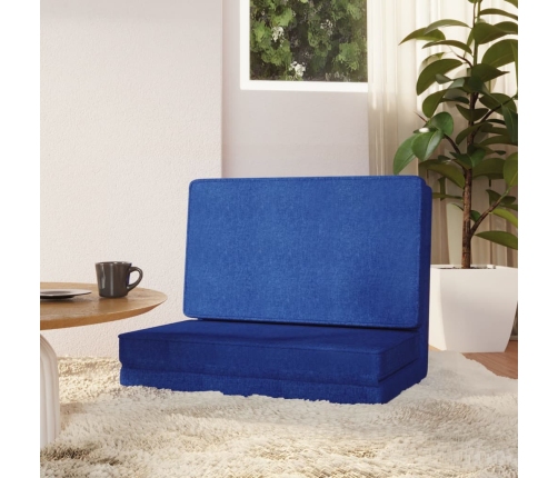 Silla de suelo plegable de tela azul