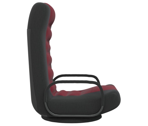 Silla de suelo giratoria de tela negro y rojo vino tinto