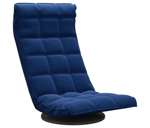 Silla de suelo giratoria de terciopelo azul